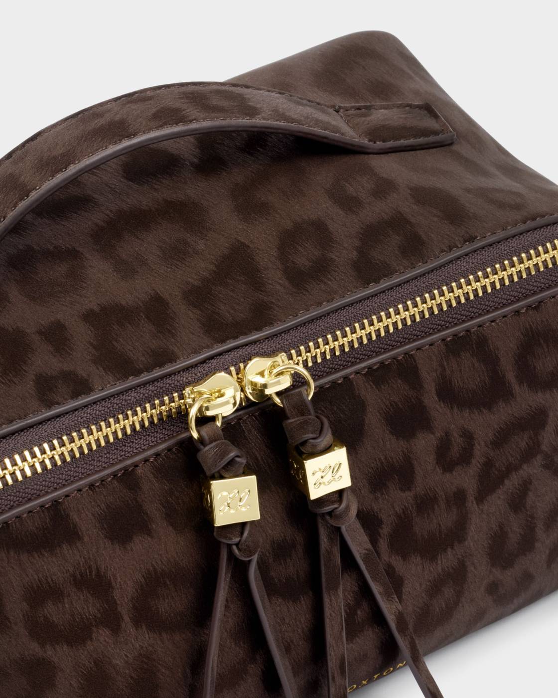Soho Makeup & Wash Bag Chocolate Leopard Print - Various sizes
