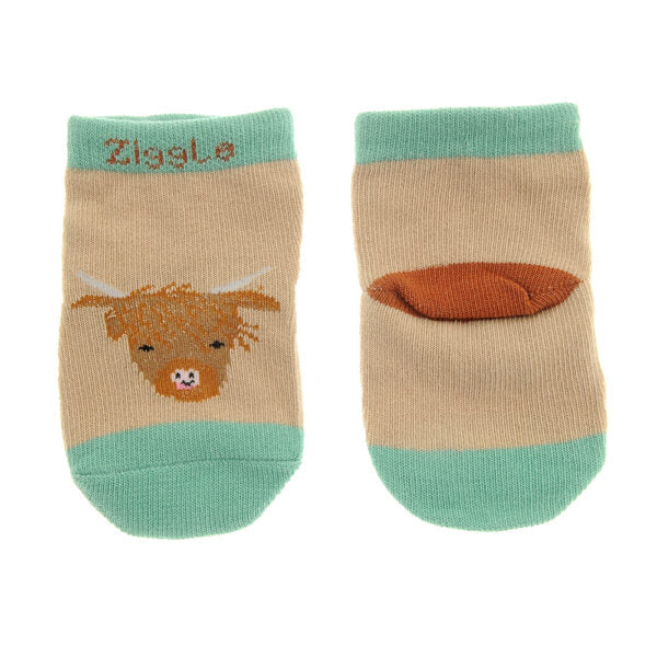 Ziggle Highland Cow Leggings & Sock Set