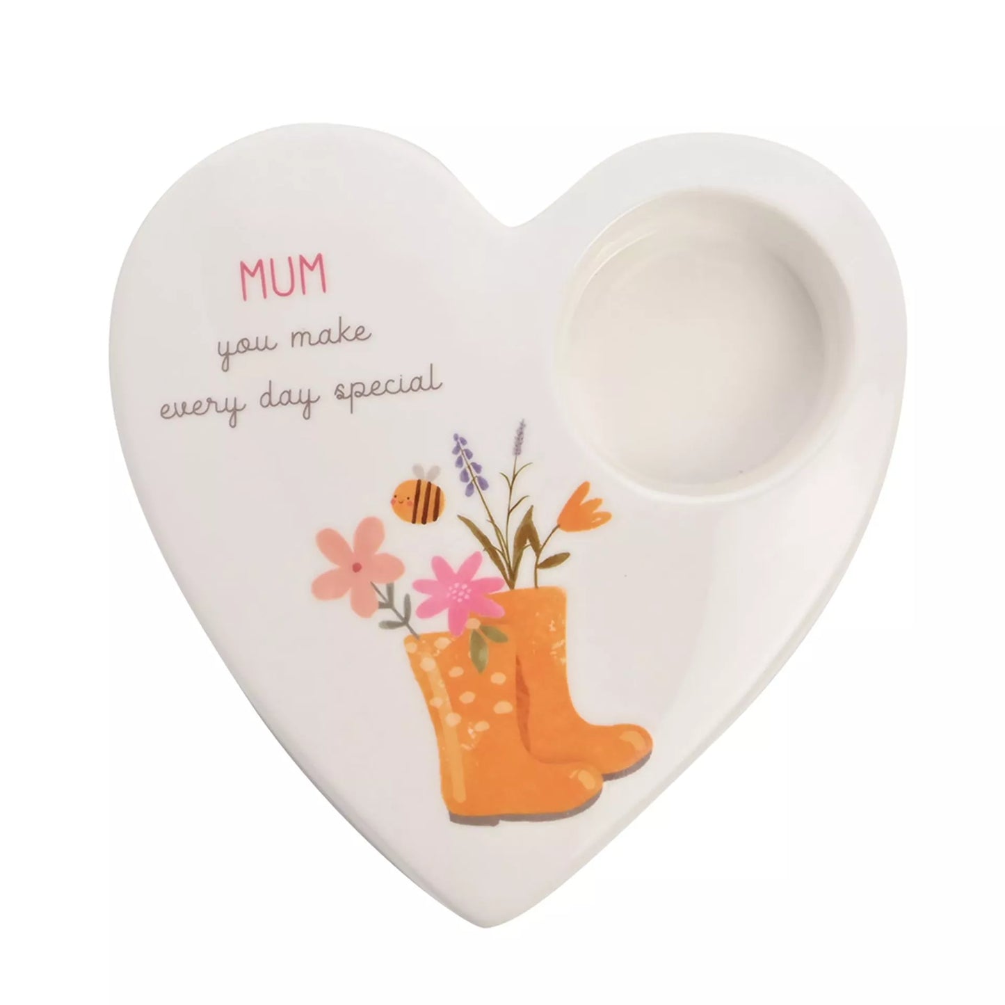 Ceramic Tea Light Candle Holder - Mum
