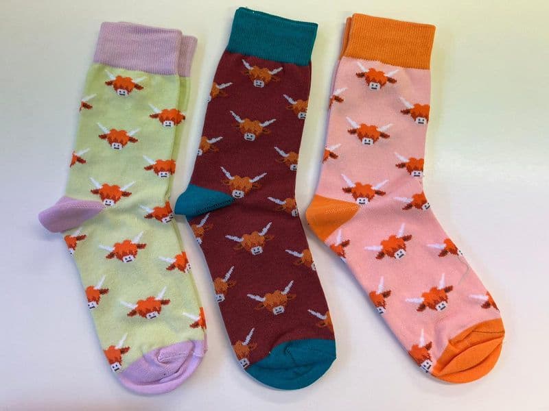 Bamboo Socks - Highland Cow