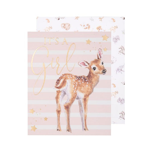Wrendale - 'Loved Deerly - It's a Girl' deer card