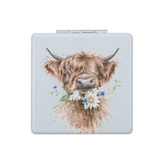 Wrendale 'Daisy Coo' highland cow Compact Mirror
