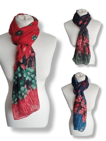 Poppy with Gold Glitter scarf