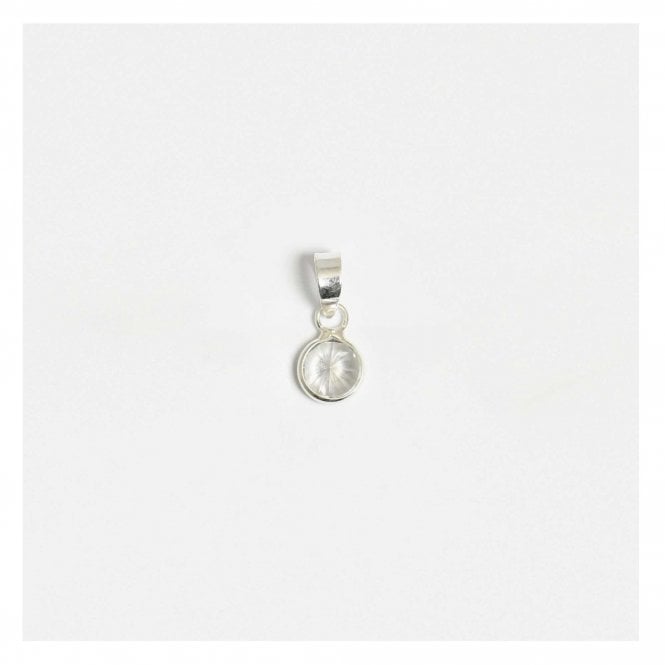 Gem round pendent - Sterling Silver charm with Chain
