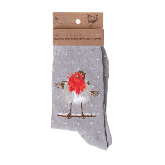 Wrendale - Christmas Robin women's Socks