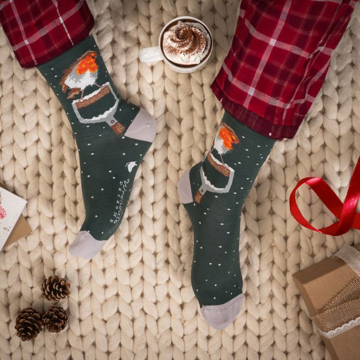 Wrendale - Christmas Robin Men's Socks