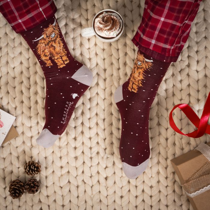 Wrendale - Christmas Highland cow Men's Socks