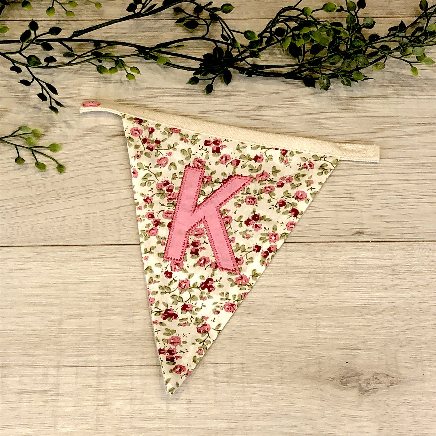 Letter K Rose Flag Bunting 