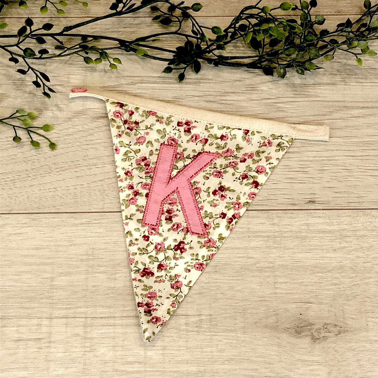 Letter K Rose Flag Bunting 