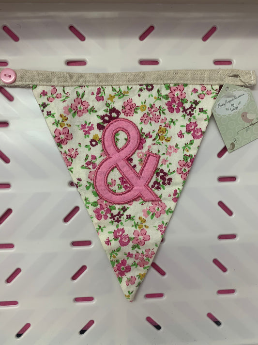 SALE DISCONTINUED LETTER FLAG BUNTING - PATTERN HIBISCUS
