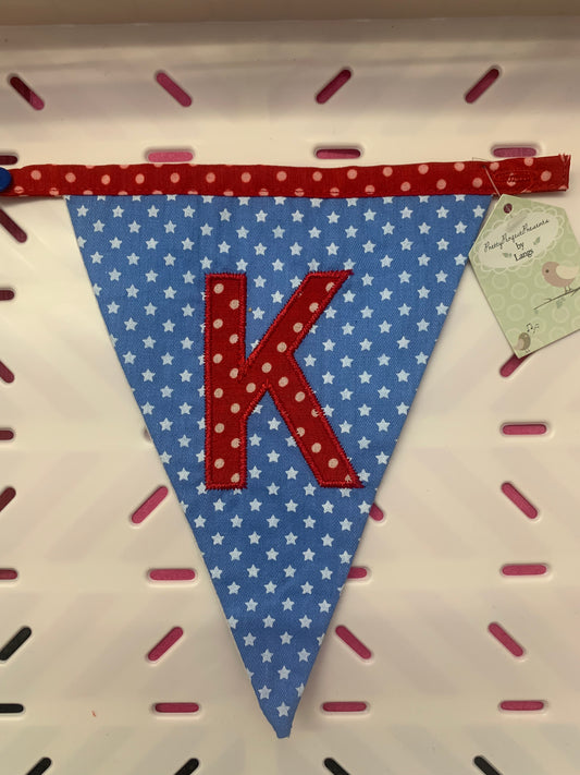 SALE DISCONTINUED FLAG LETTER BUNTING - BLUE