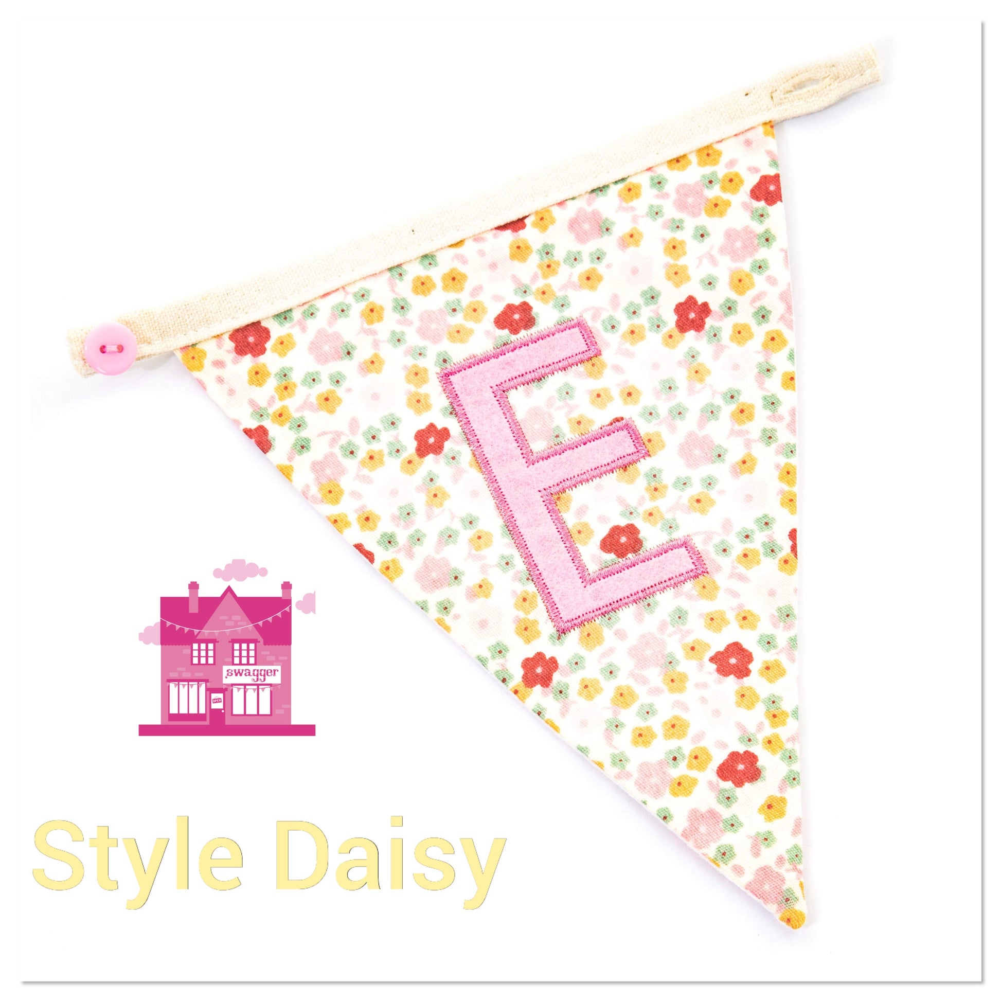 Langs Floral Letter flag bunting 