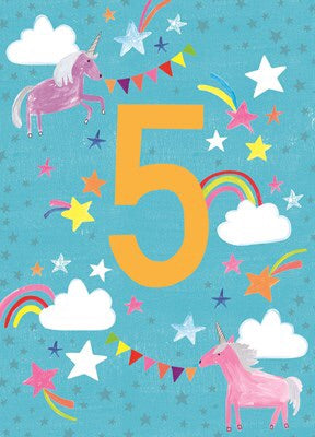 Papersalad ‘5th’ birthday card