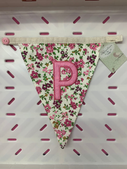 SALE DISCONTINUED LETTER FLAG BUNTING - PATTERN GERANIUM